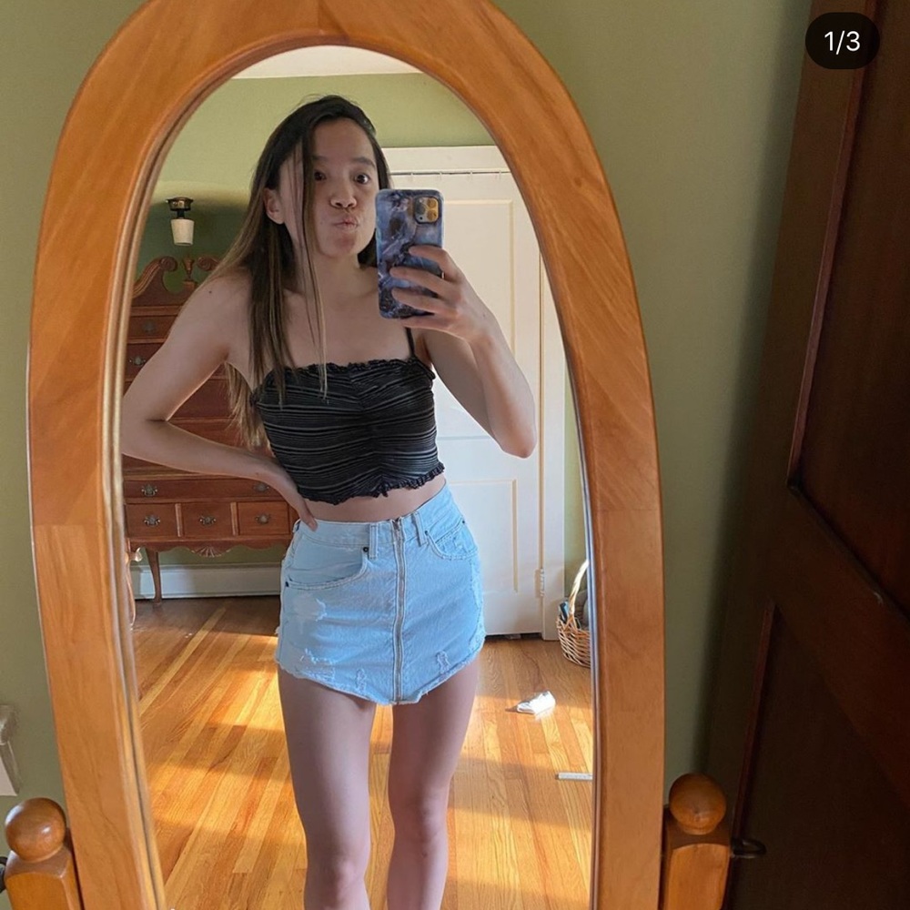 Urban Outfitters Striped Cinched Crop Top
